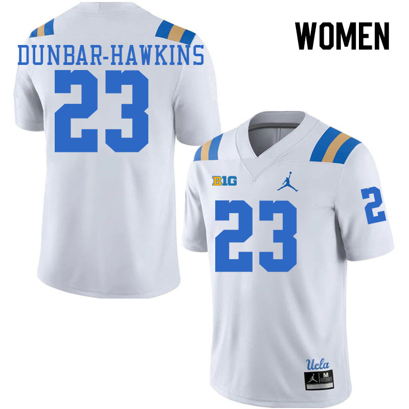 Women #23 Khristian Dunbar-Hawkins Big 10 Conference College Football Jerseys Stitched-White